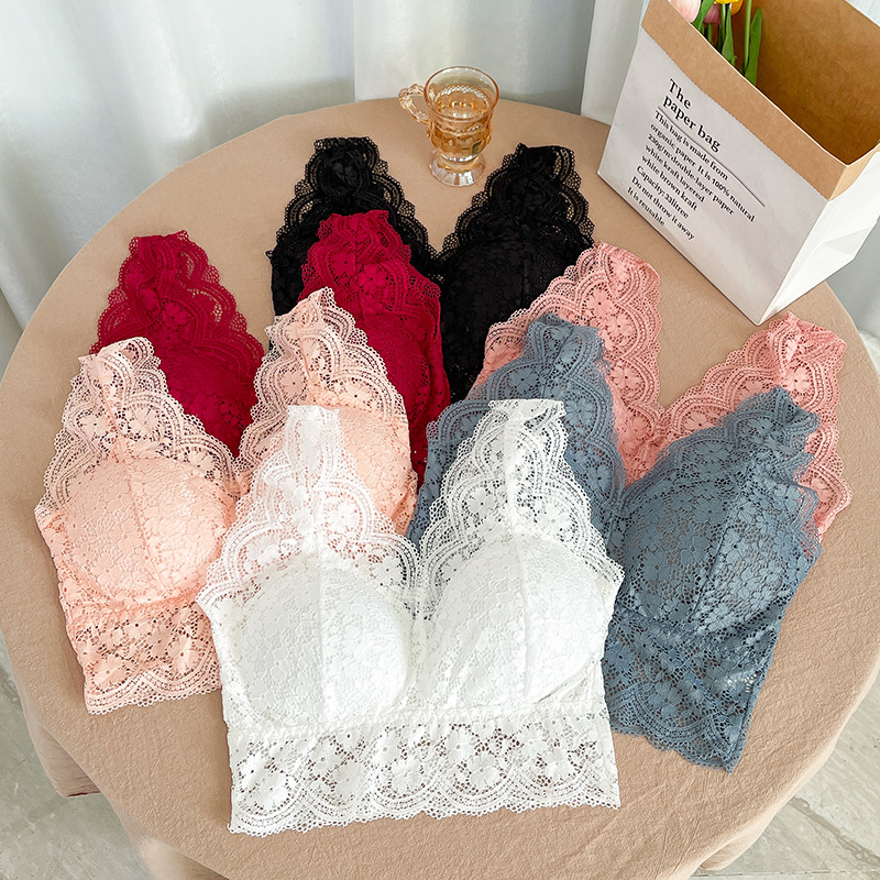 Bralette Wireless Soft - 3pcs Women's Floral Lace Bralette Wireless