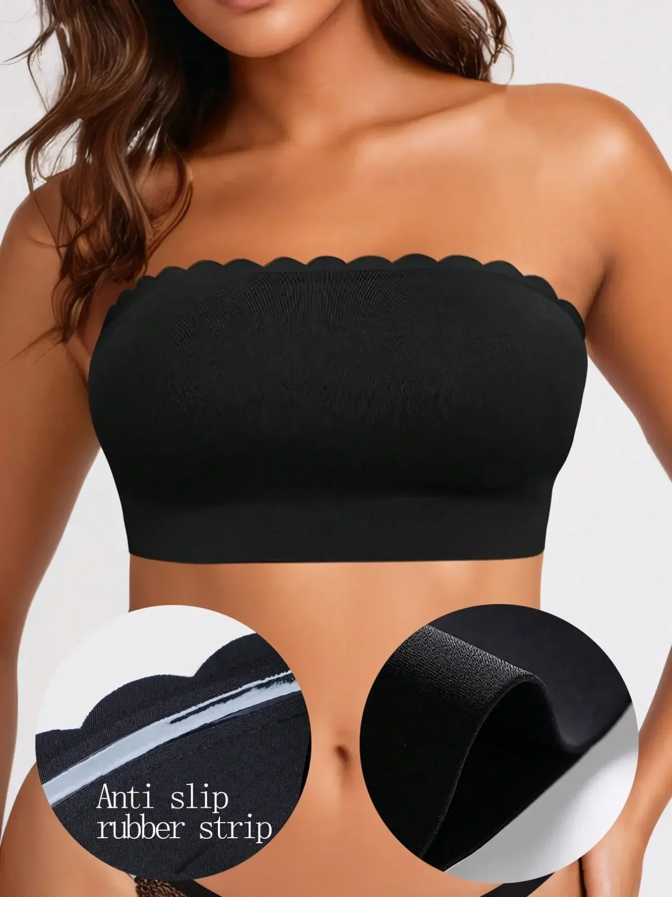 Bralette Wireless Soft - Women's Strapless Bra, Seamless Bandeau Bra,