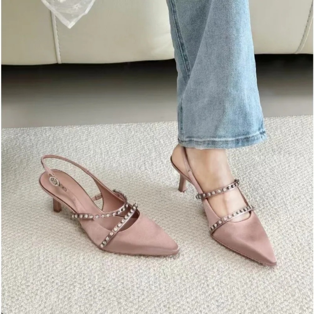 Fashion Women's Sandals Pink S - Slip Dress Satin 评论和价格