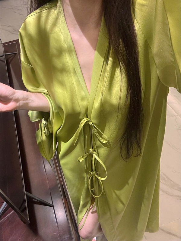 Lightweight Long Sleeve Ice Si - Robe Silk Women 评论和价格